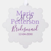 Monogramm hinzufügen Name Brief Brautjungfrauen Ornament Karte (Rückseite)