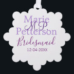 Monogramm hinzufügen Name Brief Brautjungfrauen Ornament Karte<br><div class="desc">schönes Design</div>