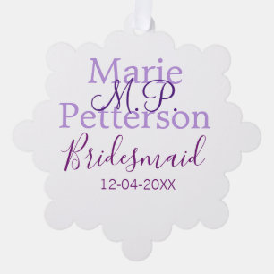 Monogramm hinzufügen Name Brief Brautjungfrauen Ornament Karte