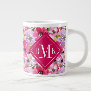 Monogramm hinzufügen  Sommerfarben Jumbo-Tasse