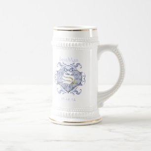 Monogramm-Hiratsgelübde-Herz Bierglas
