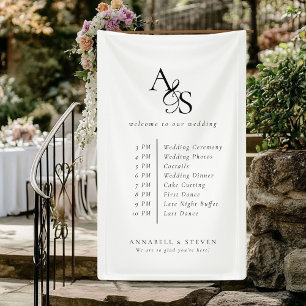 Monogramm, Hochzeit, Begrüßung und Reihenfolge der Banner