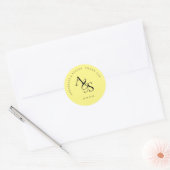 Monogramm, Hochzeit, danke Runder Aufkleber (Umschlag)