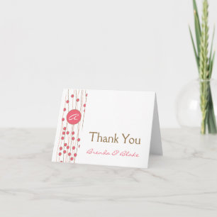 Monogramm-Hochzeit danken Ihnen zu kardieren Dankeskarte