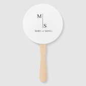 Monogramm Hochzeit Elegant Einfach Minimalistisch Fächer (Vorderseite)