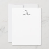 Monogramm Hochzeit Elegant Einfach Minimalistisch Mitteilungskarte (Vorderseite)