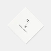 Monogramm Hochzeit Elegant Einfach Minimalistisch Serviette (Ecke)