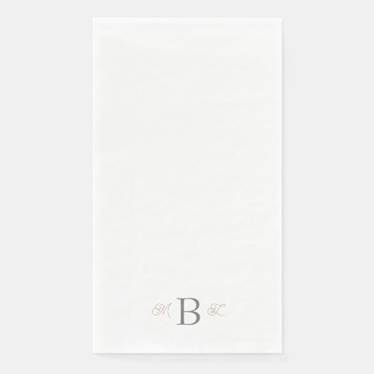 Monogramm-Hochzeit für den Gold & Silver Combo-Sch Serviette (Vorderseite)