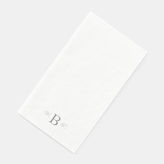 Monogramm-Hochzeit für den Gold & Silver Combo-Sch Serviette (Ecke)