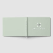Monogramm-Hochzeit Grün Gästebuch (Voll)