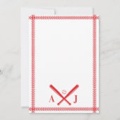 Monogramm-Hochzeit im Baseball-Stil Einladung (Rückseite)