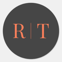 Monogramm-Hochzeit in Grauorange