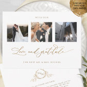 Monogramm Hochzeit mit Liebe und Dankbarkeit Foto Dankeskarte