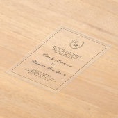 Monogramm-Hochzeit mit schwarzem Wappen Acryleinladungen (Ablage )