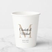 Monogramm-Hochzeit Pappbecher (Vorderseite)