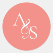 Monogramm, Hochzeit Runder Aufkleber (Vorderseite)