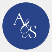 Monogramm, Hochzeit Runder Aufkleber (Vorderseite)