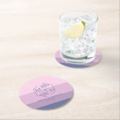 Monogramm-Hochzeit Runder Pappuntersetzer (Vor Ort)