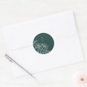 Monogramm-Hochzeit-Smaragdgrün-Umschlag-Siegel Runder Aufkleber (Umschlag)
