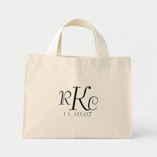 Monogramm Hochzeit-Tasche Mini Stoffbeutel (Vorne)