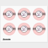 Monogramm-Hochzeit Vintage-Rahmen Runder Aufkleber (Blatt)