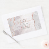 Monogramm-Hochzeit von White & Rose Rechteckiger Aufkleber (Umschlag)