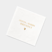 Monogramm Hochzeiten Namen Elegant Modernes Herz G Servietten Mit Folie (Links)