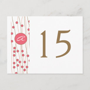 Monogramm Hochzeitkarten für Tischnummern