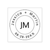 Monogramm-Hochzeitlogo mit Namen und Datum des Paa Gummistempel (Prägung)