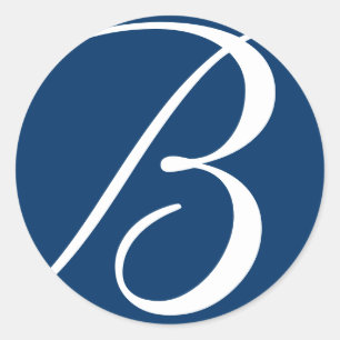 Monogramm-Hochzeits-Aufkleber Runder Aufkleber