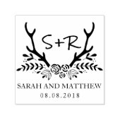 Monogramm-Hochzeits-Briefmarke, Save the Date Permastempel (Design)