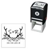 Monogramm-Hochzeits-Briefmarke, Save the Date Permastempel (Beispiel)