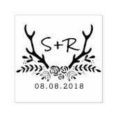 Monogramm-Hochzeits-Briefmarke, Save the Date Permastempel (Design)