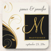 Monogramm-Hochzeits-Geschenk-Korken-Untersetzer - Getränkeuntersetzer (Vorderseite)