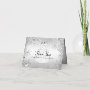 Monogramm-Hochzeits-Kuchen-Brautparty danken Ihnen Dankeskarte