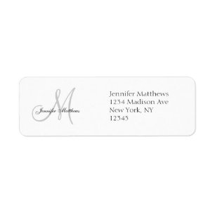 Monogramm-Hochzeitseinladung einfache Adressaufkle