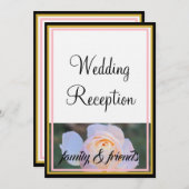 Monogramm Hochzeitsempfang Pastellrosen Einladung (Vorne/Hinten)