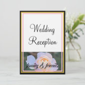 Monogramm Hochzeitsempfang Pastellrosen Einladung (Stehend Vorderseite)