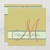 Monogramm Hochzeitsempfehlung für Meerestrand Einladung (Vorne/Hinten)