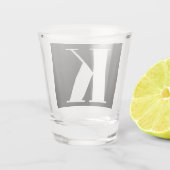 Monogramm-Hochzeitsgeschenk für Brautjungfern Schnapsglas (Rückseite)