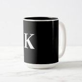 Monogramm Hochzeitsgeschenk Gastgeschenk Schwarz-w Zweifarbige Tasse (VorderseiteRechts)