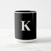 Monogramm Hochzeitsgeschenk Gastgeschenk Schwarz-w Zweifarbige Tasse (Mittel)