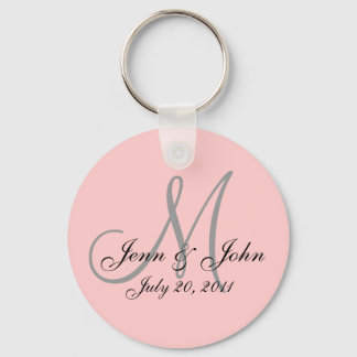 Monogramm Hochzeitsgrab Datum rosa Schlüsselkette Schlüsselanhänger