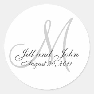 Monogramm-Hochzeitsinitiale Braut Bräutigam Siegel Runder Aufkleber