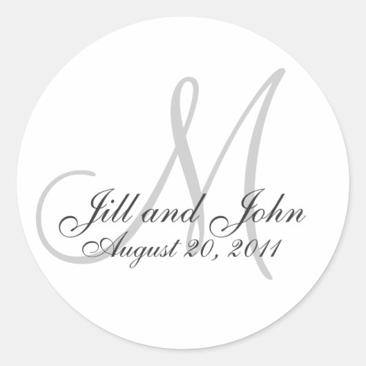 Monogramm-Hochzeitsinitialen Braut Bräutigam Siege Runder Aufkleber (Vorderseite)