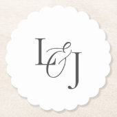 Monogramm-Hochzeitskallope Untersetzer (Vorderseite)