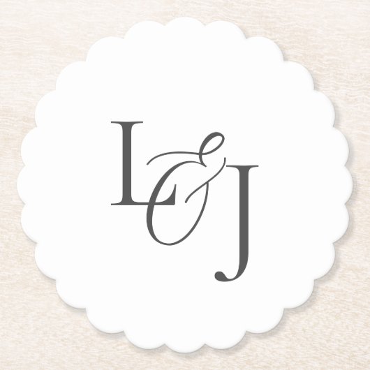Monogramm-Hochzeitskallope Untersetzer (Vorderseite)