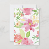 Monogramm-Hochzeitskarte für Blume der Wasserfarbe RSVP Karte (Rückseite)