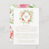 Monogramm-Hochzeitskarte für Blume der Wasserfarbe RSVP Karte (Vorne/Hinten)