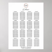 Monogramm Hochzeitskarte Schild mit Schild (Vorne)